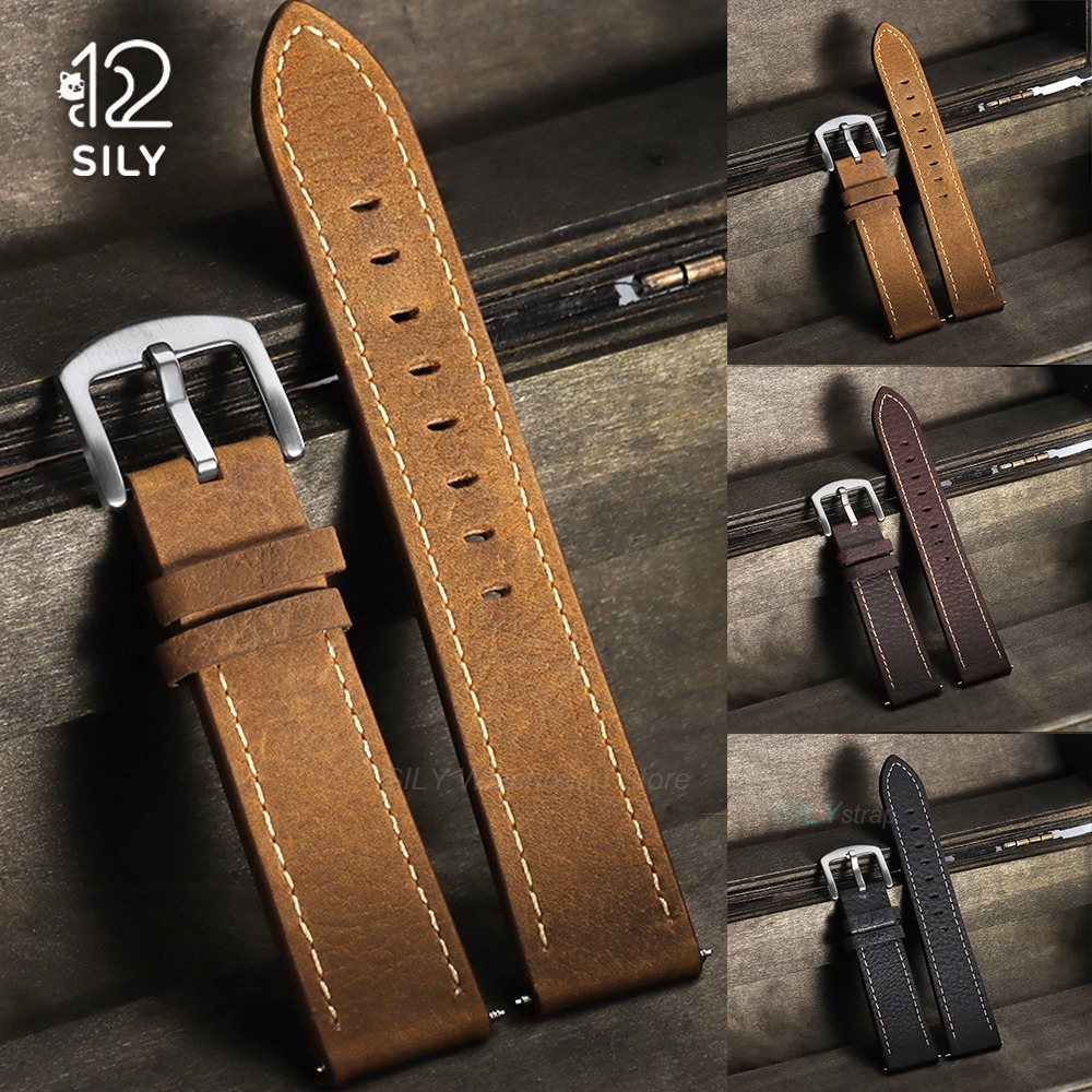 Smartwatch Vintage Watches For Men - 20/22mm Kalfsleer Lederen Horlogeband Vintage Business