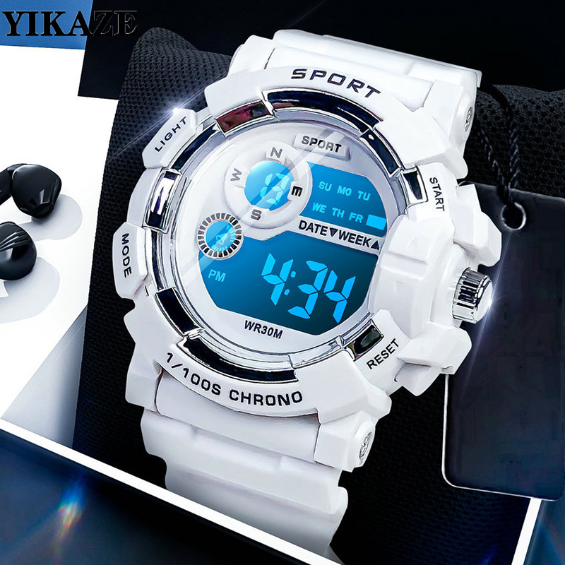 Smartwatch Digital Watches For Kid Boy With Alarm - YIKAZE kinderhorloges mode lichtgevende waterdichte wekkerhorloges