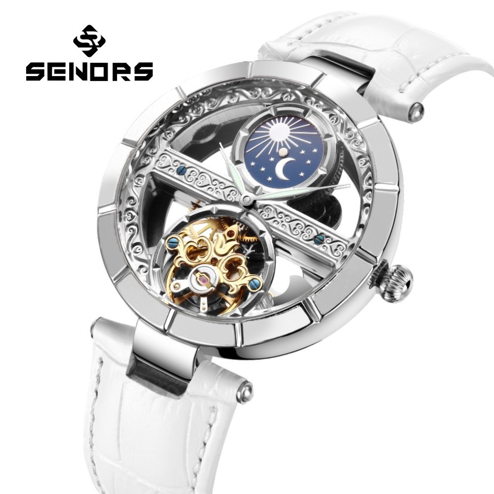 Skeleton Mechanical Watch - Luxe Dames Waterdicht Skelet Tourbillon Mechanische