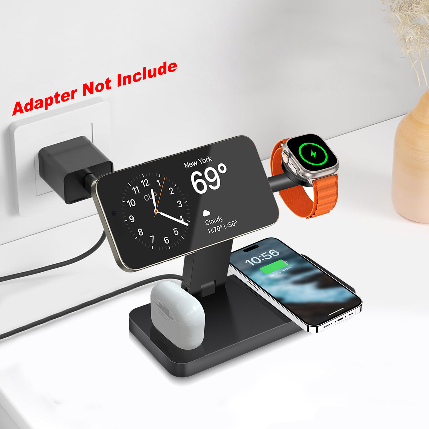 Smartwatch Watches Compatible With Iphone - 4-in-1 Magnetische Draadloze Oplaadstandaard VOOR iPhone