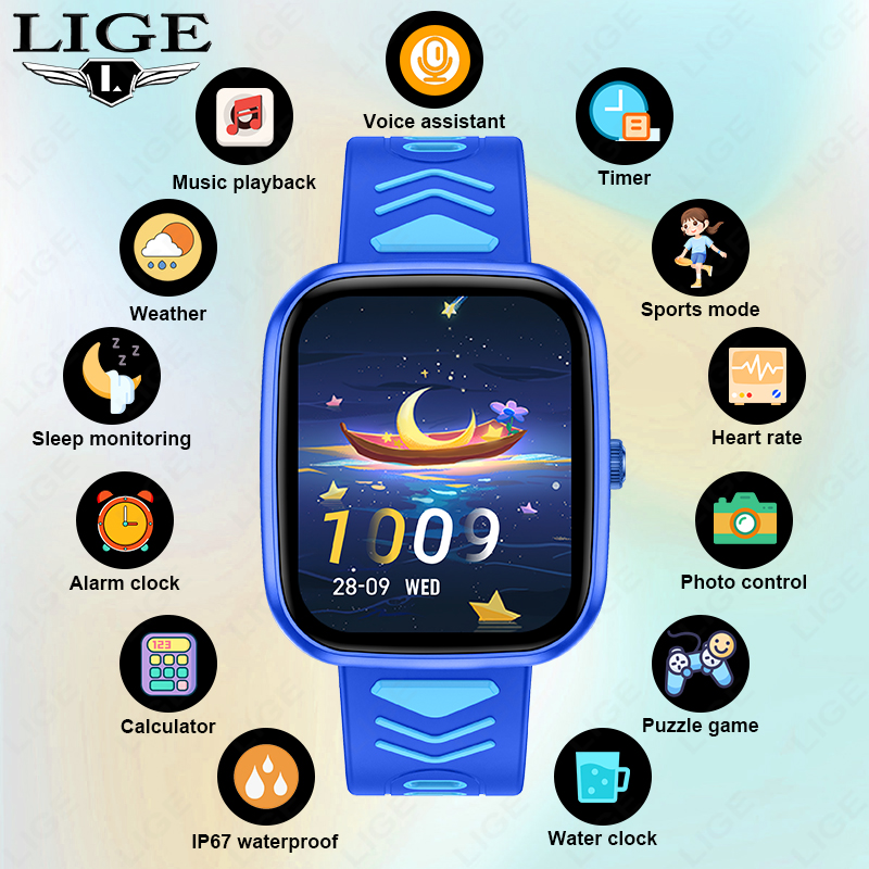 Smartwatch Watches Birthday Gift For Girls - LIGE Kids Smartwatch Game Waterdichte Elektronica