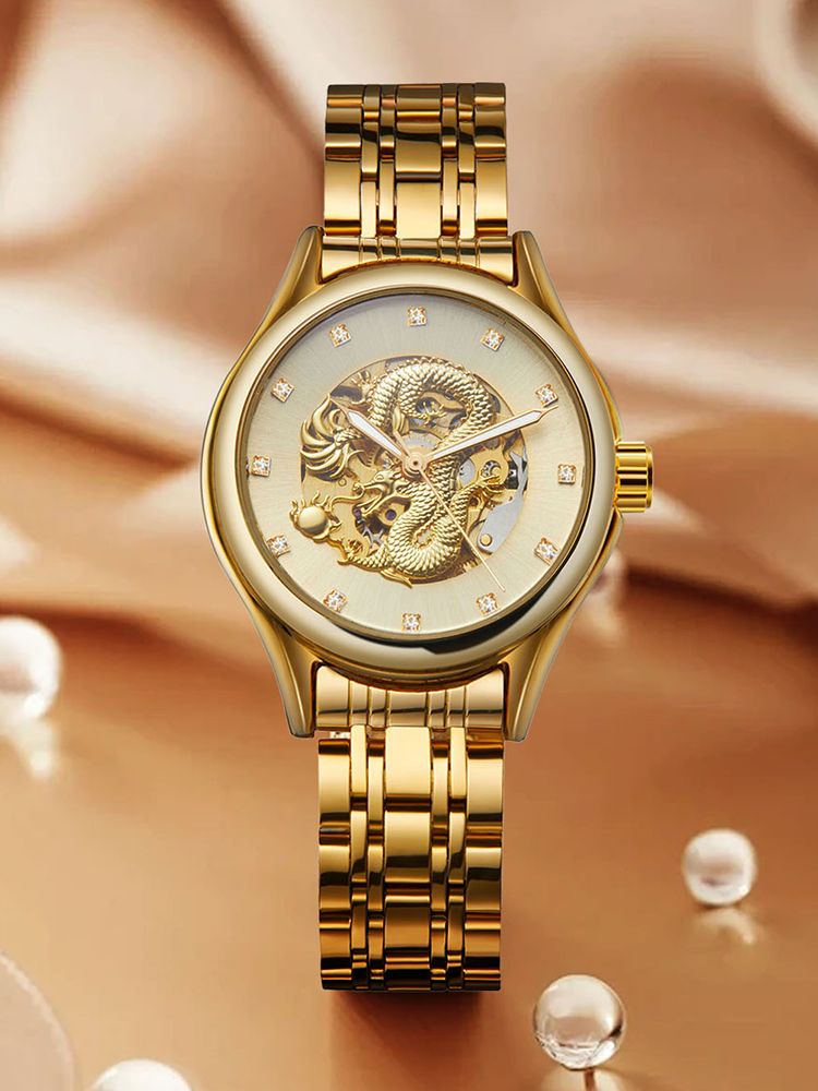 Skeleton Mechanical Watch - T-WINNER High-end luxe draak vrouw horloge