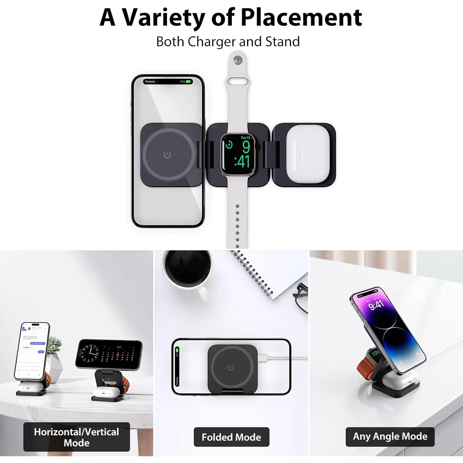 Opvouwbare 3-in-1 snelle draad - Smartwatch Watches Compatible With Iphone recensie en prijs