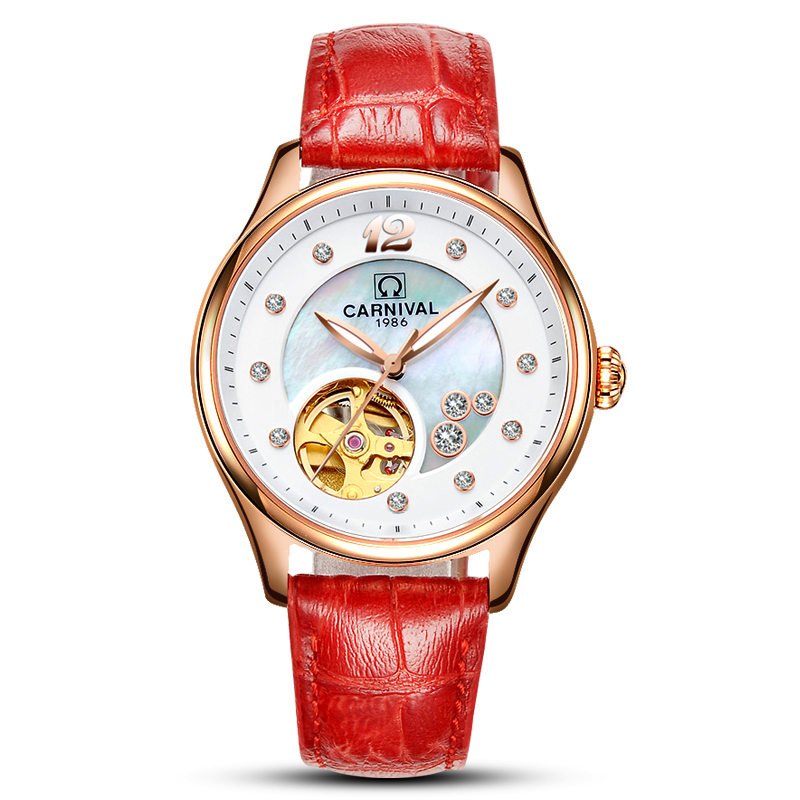 Zwitserland CARNAVAL Luxe dame - Skeleton Mechanical Watch recensie en prijs
