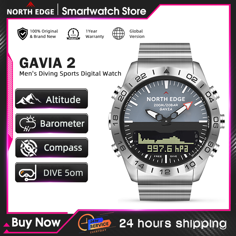 NORTH EDGE Heren duikhorloge M - Smartwatch Digital Watches For Men recensie en prijs