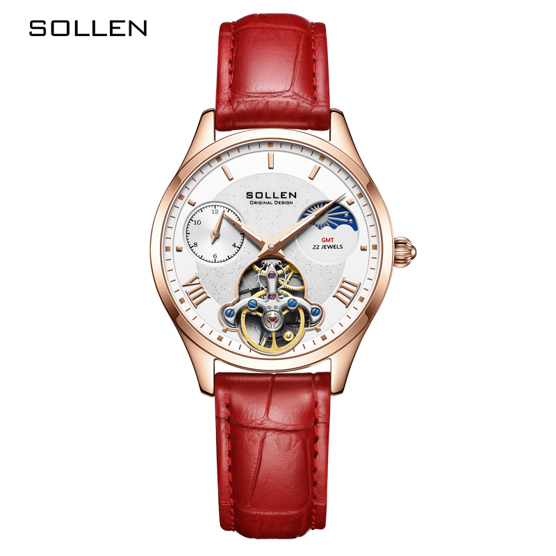 Zwitserland SOLLEN Luxe automa - Skeleton Mechanical Watch recensie en prijs