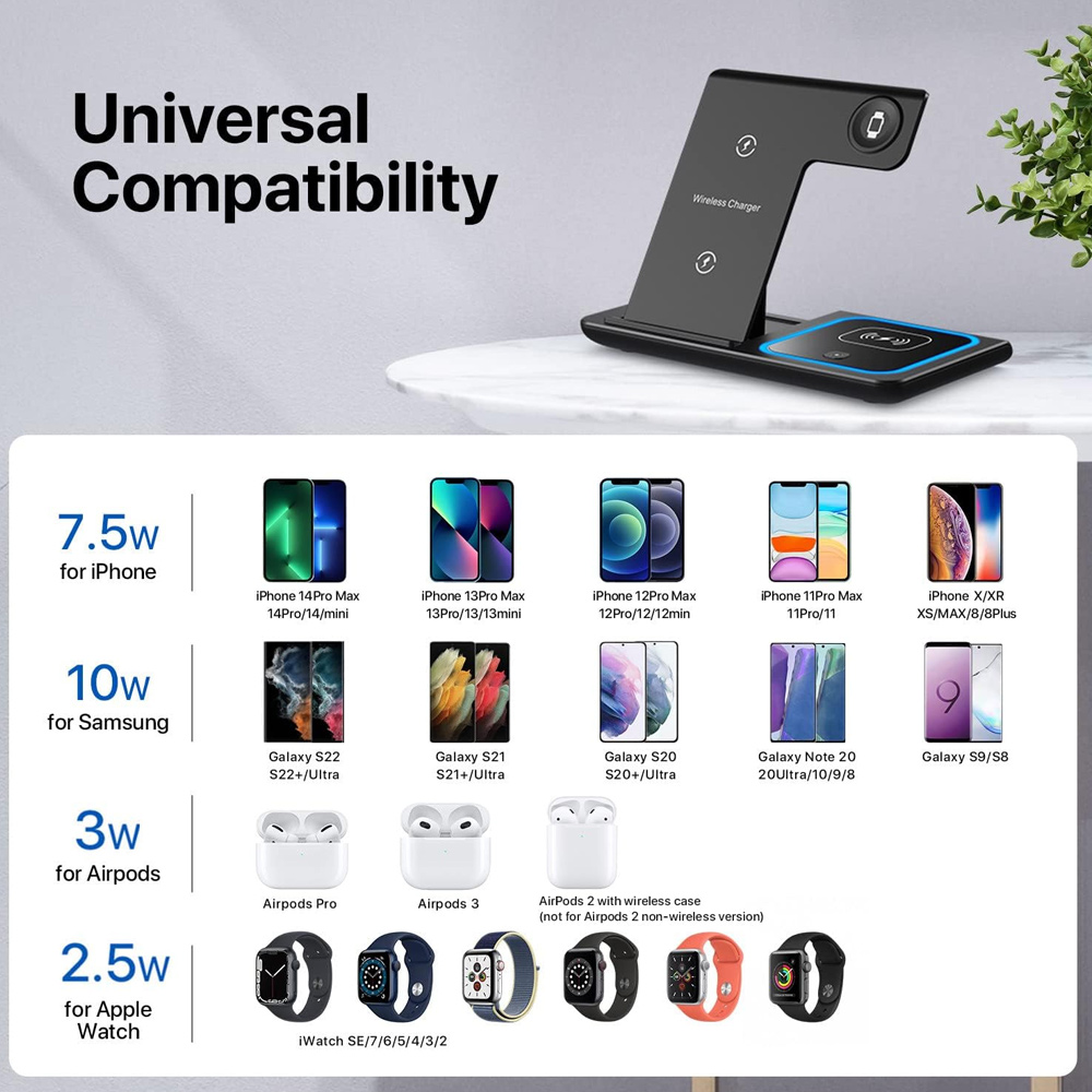 Draadloze opladerhouder 3-in-1 - Smartwatch Watches Compatible With Iphone recensie en prijs