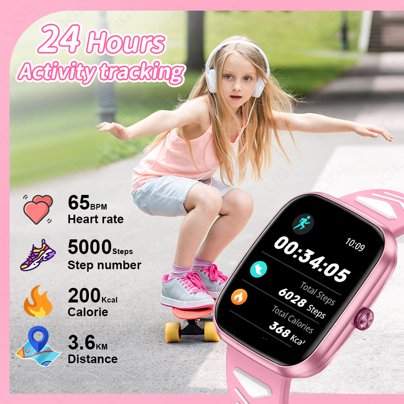 LIGE Nieuw 1,75 Inch Bluetooth - Smartwatch Digital Watches For Kid Boy With Alarm recensie en prijs