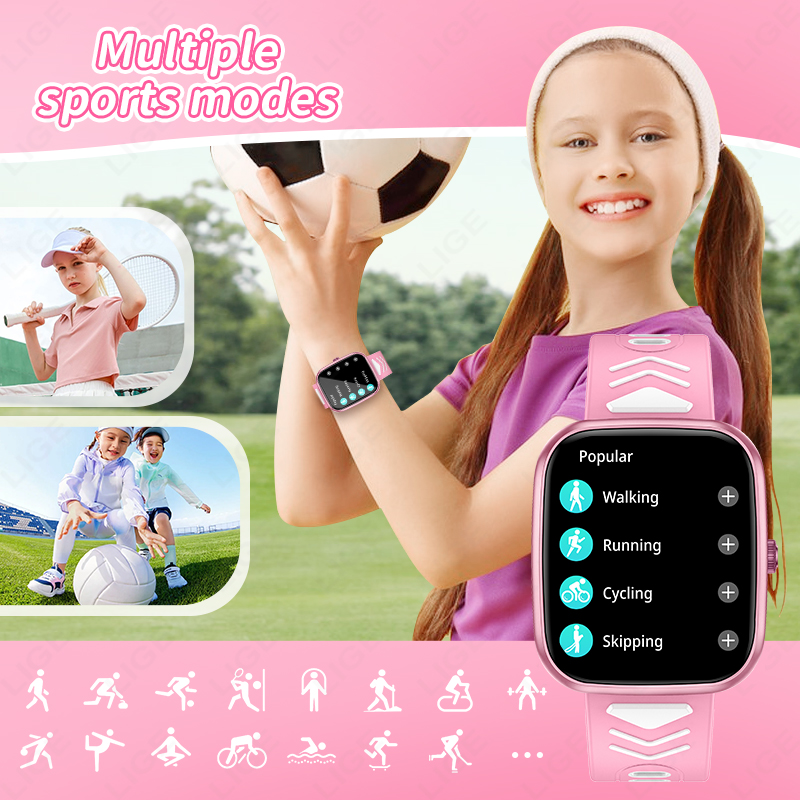 LIGE Nieuw 1,75 Inch Bluetooth - Smartwatch Digital Watches For Kid Boy With Alarm recensie en prijs