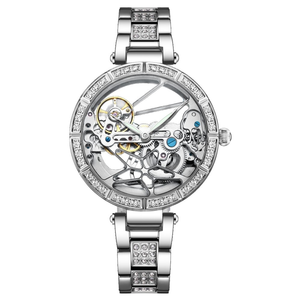 Luxe skelet zilveren wijzerpla - Skeleton Mechanical Watch recensie en prijs
