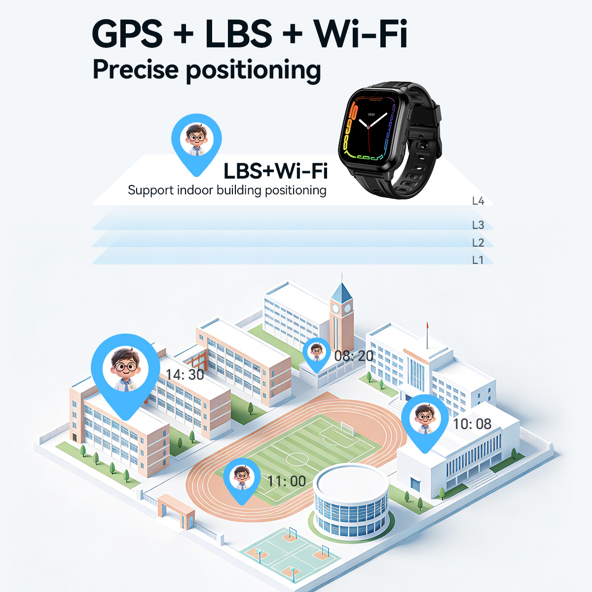 HOCO Y108 1.69 inch HD LCD geb - Smartwatch Watches For Kid Boy Waterproof recensie en prijs
