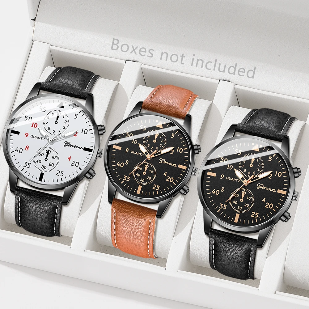 AAA3Pcs Geneva Heren Chronogra - Smartwatch Vintage Watches For Men recensie en prijs